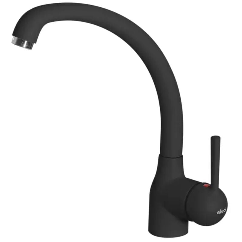 foto del prodotto classic po. colore del prodotto nero, materiale del rubinetto granitek, controllo del flusso d'acqua leva sanitaria. altezza max 29 cm