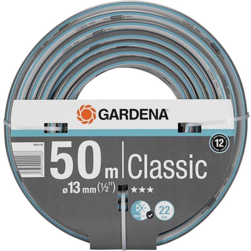 foto del prodotto classic schlauch 13 mm 1 2 , 50 m 18010 20 13 mm 50 m 1 2 pollice 1 pz. grigio, blu tubo da giardino gardena
