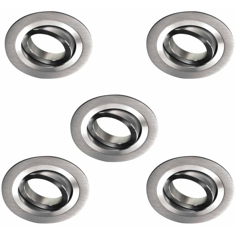foto del prodotto classic w e000101 pack di faretti rotondi con portalampada gu10, grigio, 9.3 x 2.5 cm, 5 pezzi wonderlamp