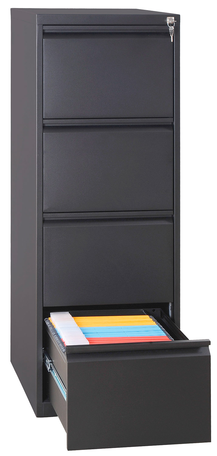 foto del prodotto classificatore 4 cassetti 46x62x132 cm in metallo nero