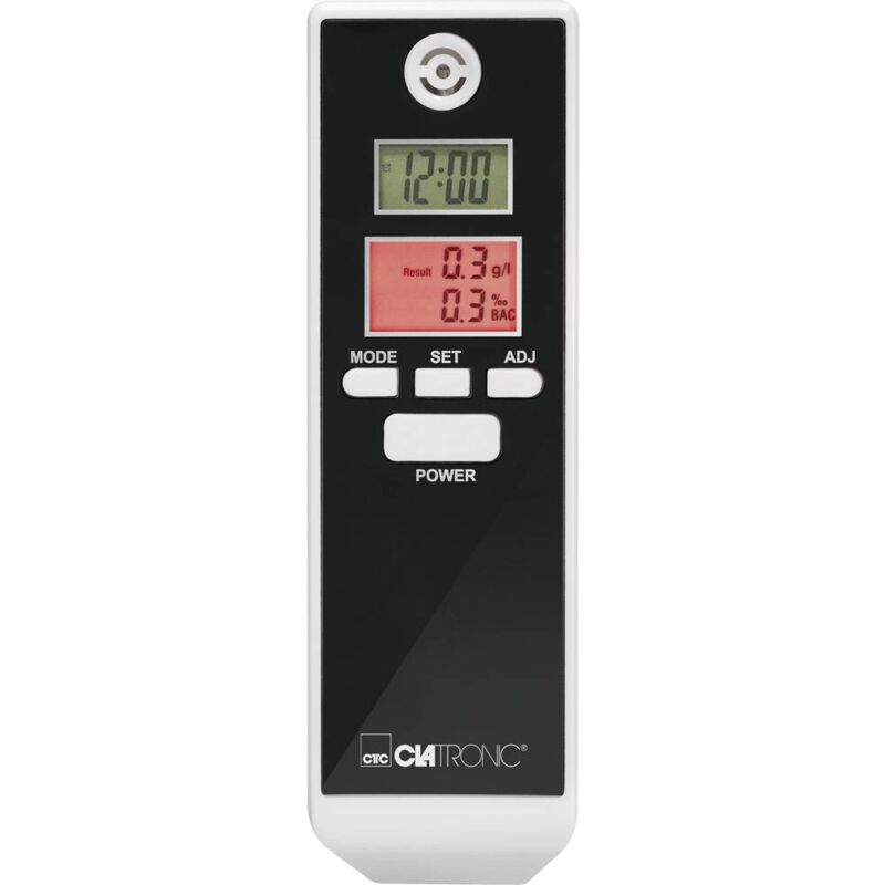 foto del prodotto clatronic at 3605 etilometro bianco, nero 0.0 fino a 1.9 incl. display, visualizzazione diverse unit , ora, indicator