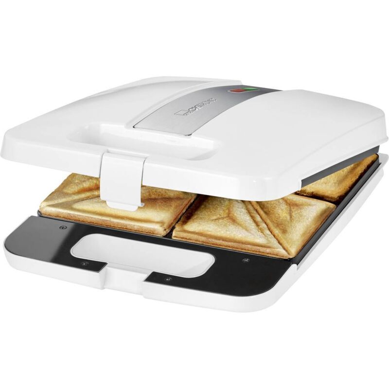 foto del prodotto clatronic st3629 piastra per sandwich bianco, argento