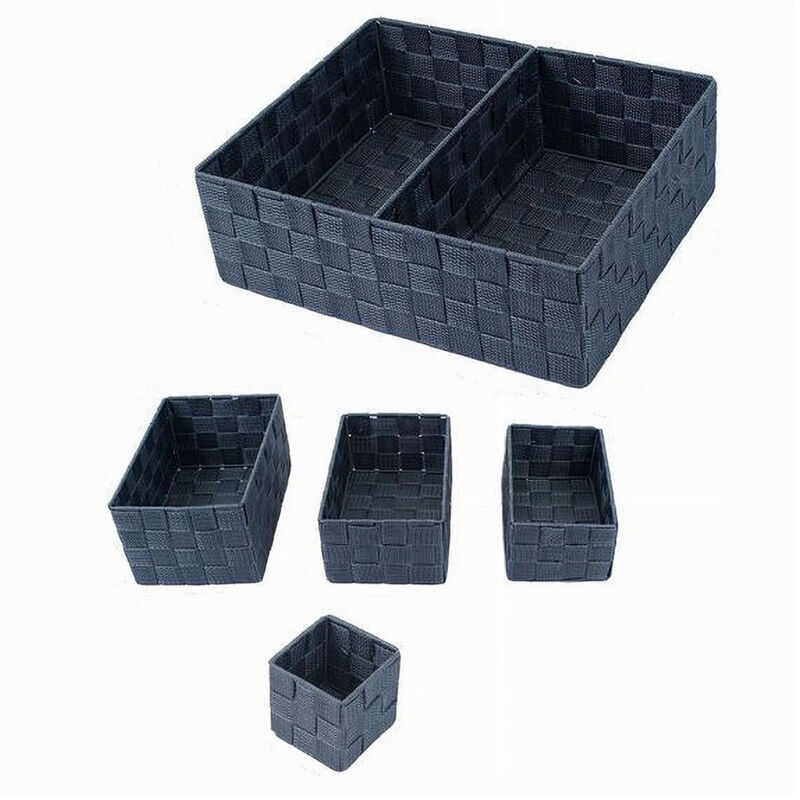 foto del prodotto cleafe 11 pz scatole tessuto componibili organizer bagno armadi cassetti scaffali 79080 