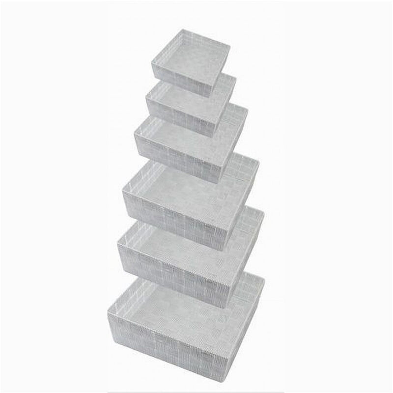 foto del prodotto cleafe 6 pz scatola in tessuto contenitori organizer bagno armadio grigio chiaro 79072 