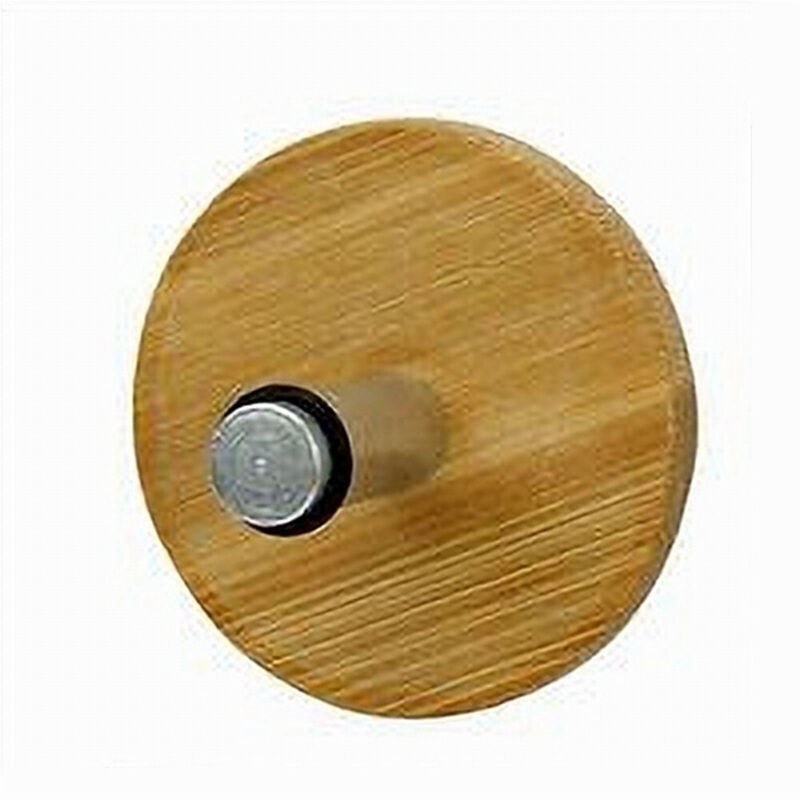 foto del prodotto cleafe appendiabiti appendino a parete metallo legno 1 posto gancio tondo adesivo 79544 