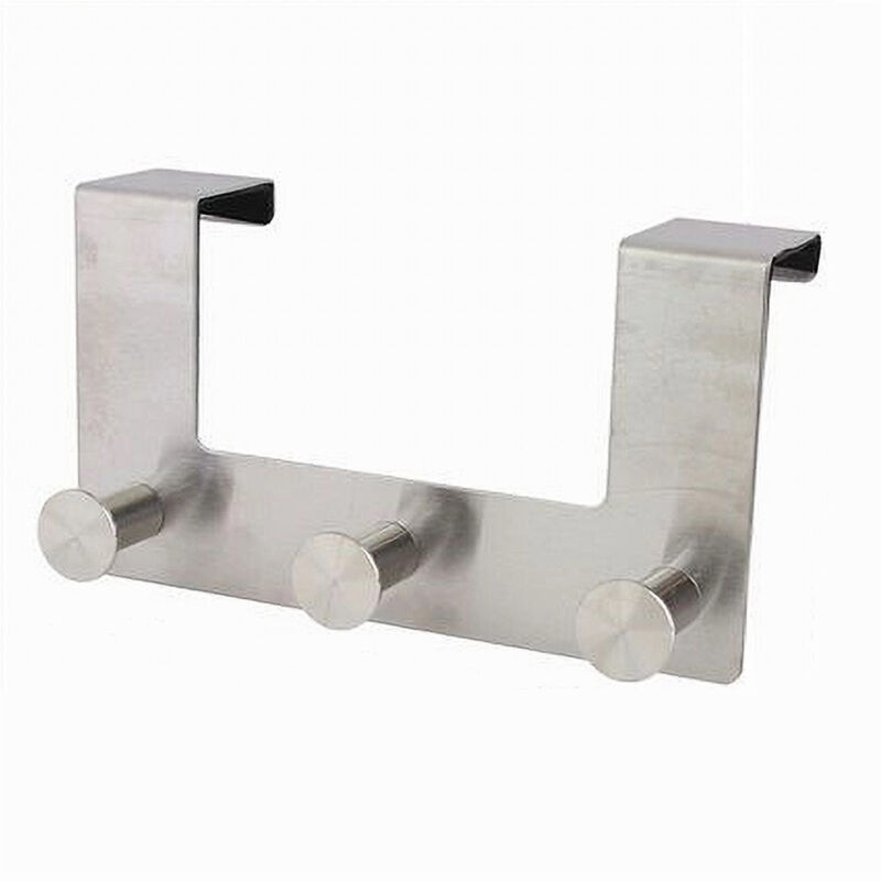 foto del prodotto cleafe appendiabiti da porta con 3 ganci 19.5 x 11.5cm silver asciugamani vestiti 87784 