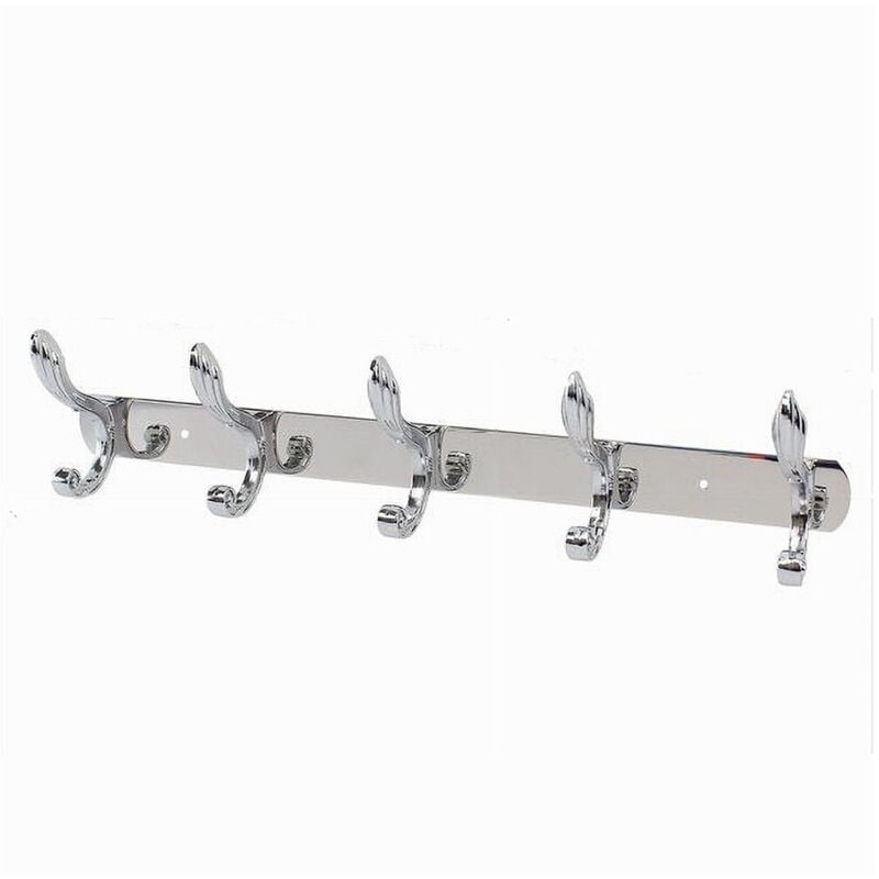 foto del prodotto cleafe - appendino appendi abiti multiuso a 5 ganci ali finitura cromo lucido 52182 -