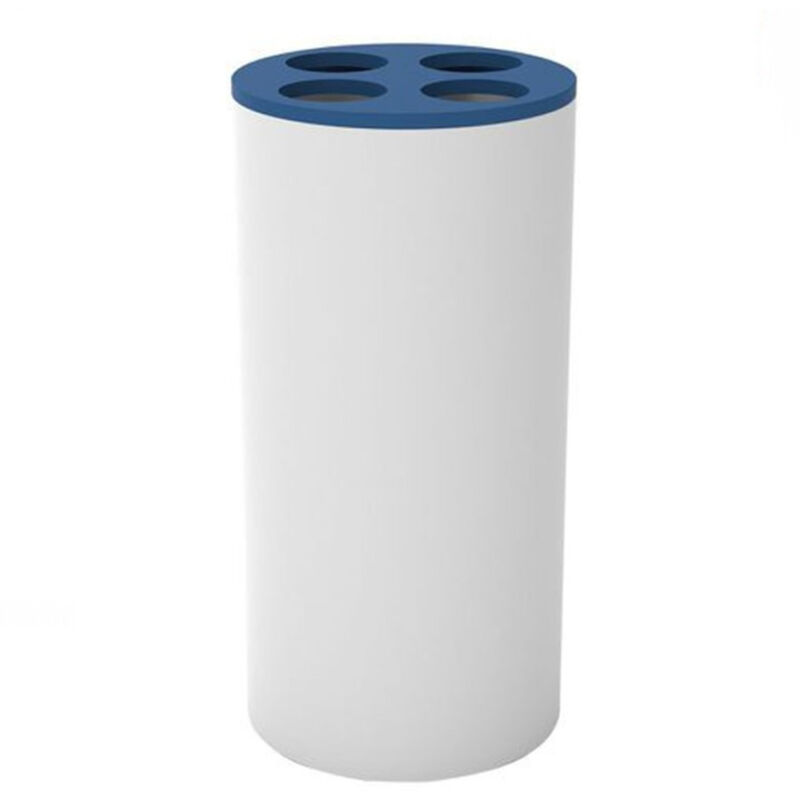 foto del prodotto cleafe bicchiere porta spazzolini 4 fori bianco blu in plastica accessorio bagno 69897 