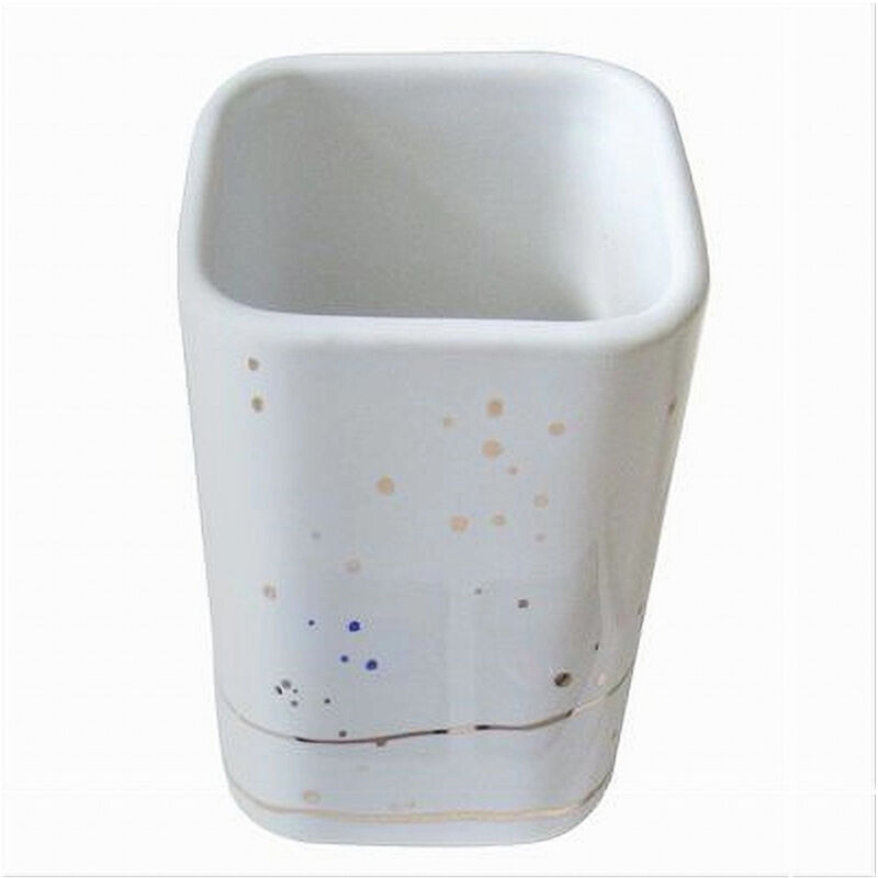 foto del prodotto cleafe bicchiere porta spazzolini accessori bianco macchiato moderno arredo bagno 59883 
