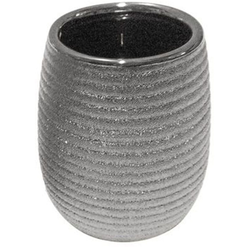 foto del prodotto cleafe bicchiere porta spazzolini accessorio argento rigato moderno arredo bagno 59939 