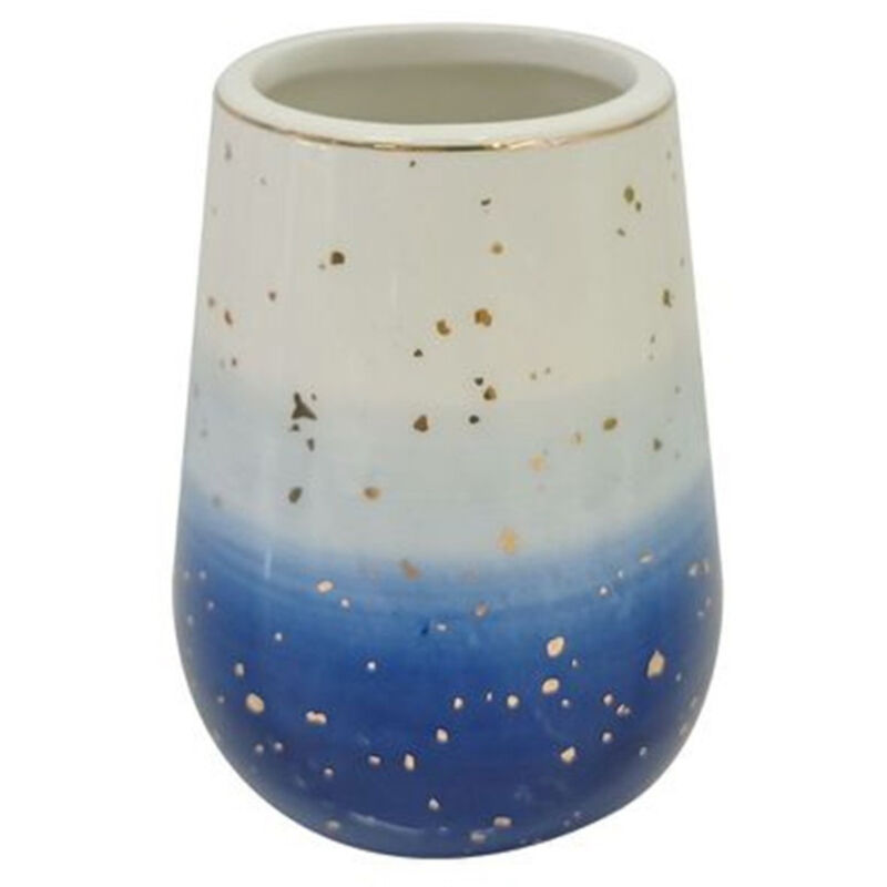 foto del prodotto cleafe bicchiere porta spazzolini dentifricio blu bianco accessori arredo bagno 79967 