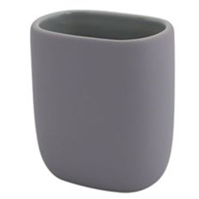 foto del prodotto cleafe bicchiere porta spazzolini dentifricio piatto grigio arredo bagno accessorio 87810 