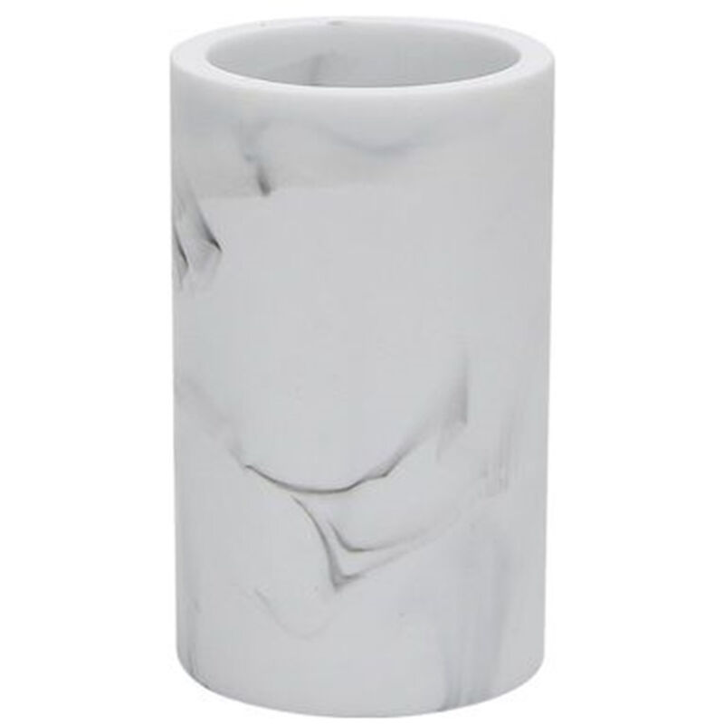 foto del prodotto cleafe bicchiere porta spazzolini effetto marmo bianco accessorio arredo da bagno 87830 