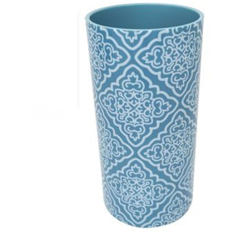 foto del prodotto cleafe bicchiere porta spazzolino celeste con maioliche accessorio arredo bagno 87026 