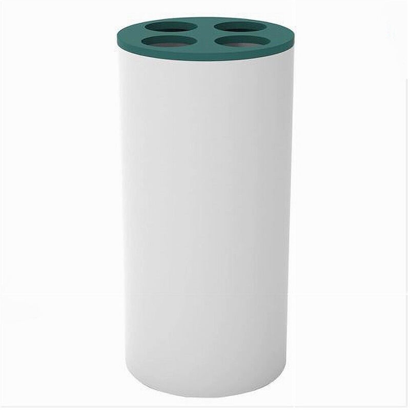 foto del prodotto cleafe bicchiere portaspazzolini 4 fori bianco verde in plastica accessorio bagno 69979 