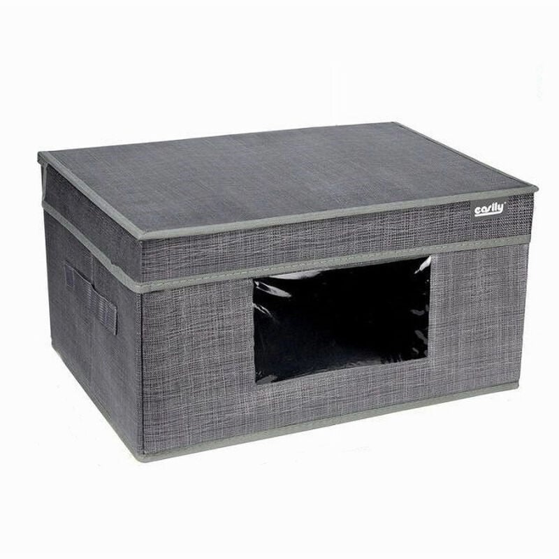 foto del prodotto cleafe box scatola salvaspazio portatutto contenitore organizer 30x30x16cm grigio 69698 