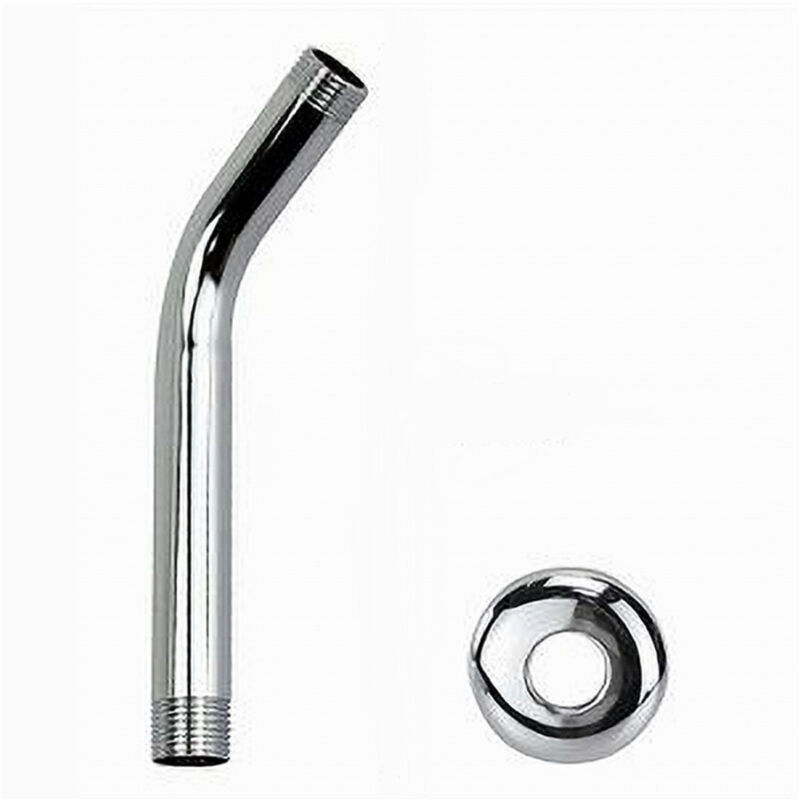foto del prodotto cleafe braccio per soffione doccia bagno tondo in acciaio cromato con rosone 18cm 59498 