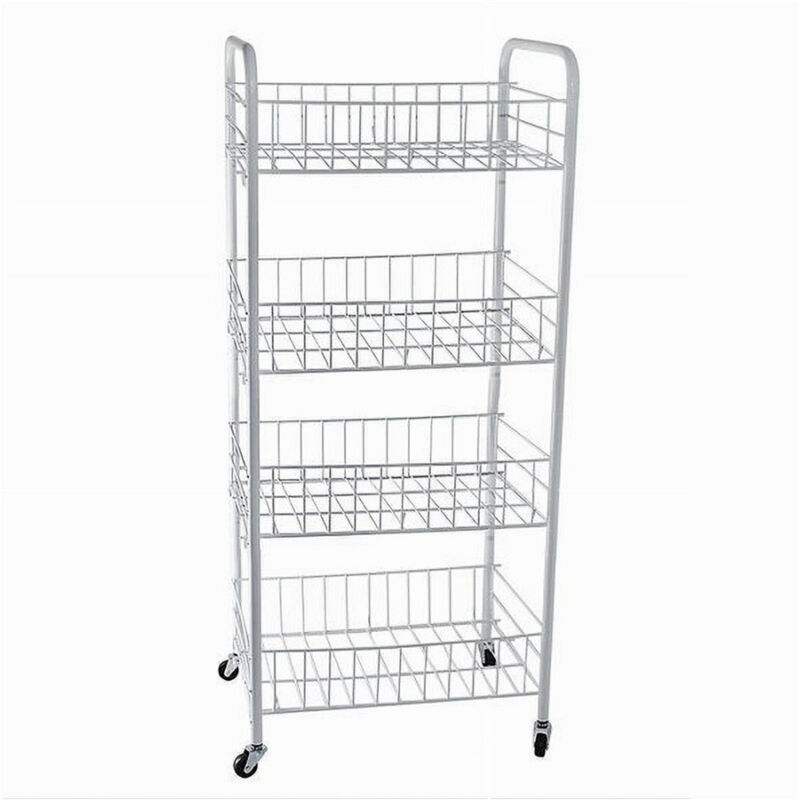 foto del prodotto cleafe carrello in metallo da bagno portaoggetti 4 ripiani porta oggetti con ruote 52532 