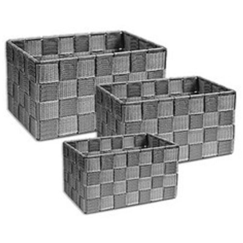 foto del prodotto cleafe - cestini tessuto 3 scatole organizer bagno porta oggetti bagnoschiuma makeup - grigio
