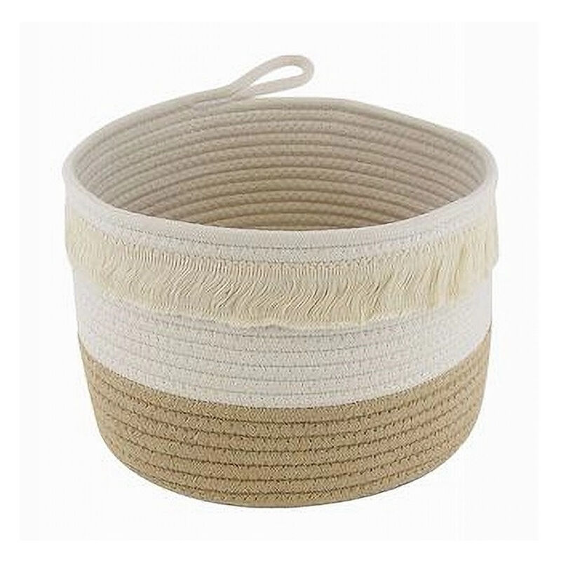foto del prodotto cleafe cestino porta biancheria oggetti corda intrecciata cesto organizer 26x18cm 10652 