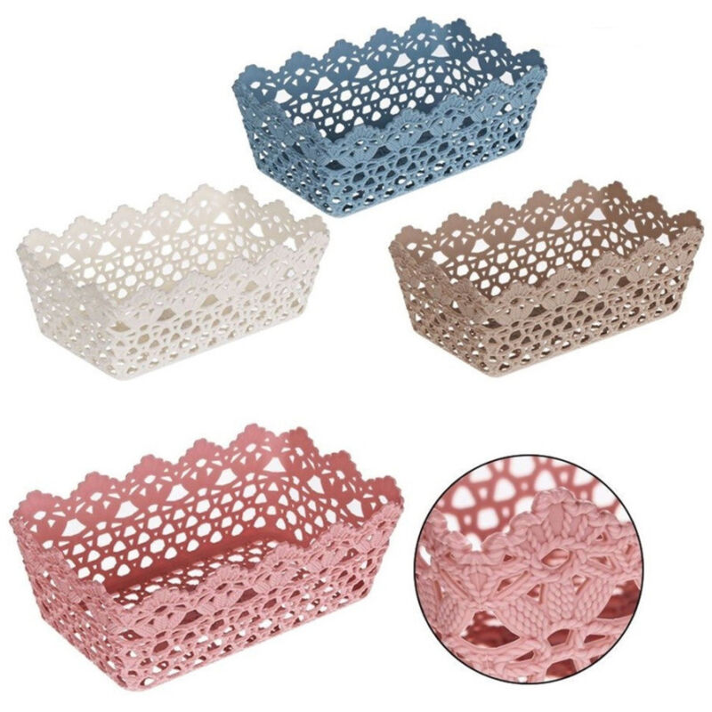 foto del prodotto cleafe cestino porta oggetti cesto plastica rettangolare 24.5x15.2x9.2cm multiuso 79471 