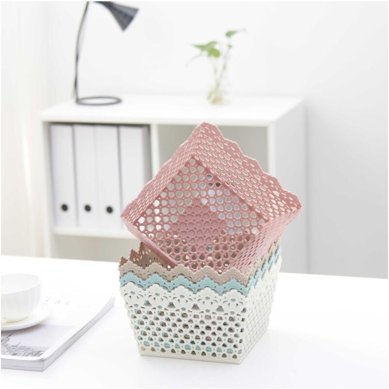 foto del prodotto cleafe cestino quadrato porta tutto oggetti multiuso in plastica 21.5x21.5x13 cm 79475 