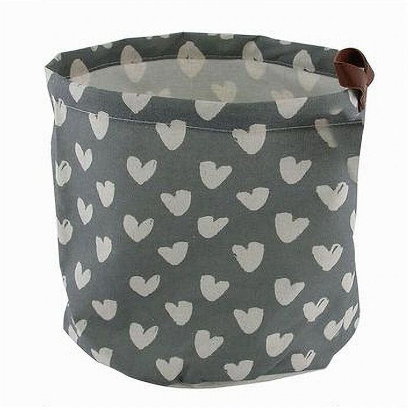 foto del prodotto cleafe - cesto porta oggetti con cuori in tessuto con manico bagno cucina 25x28cm 10612 -