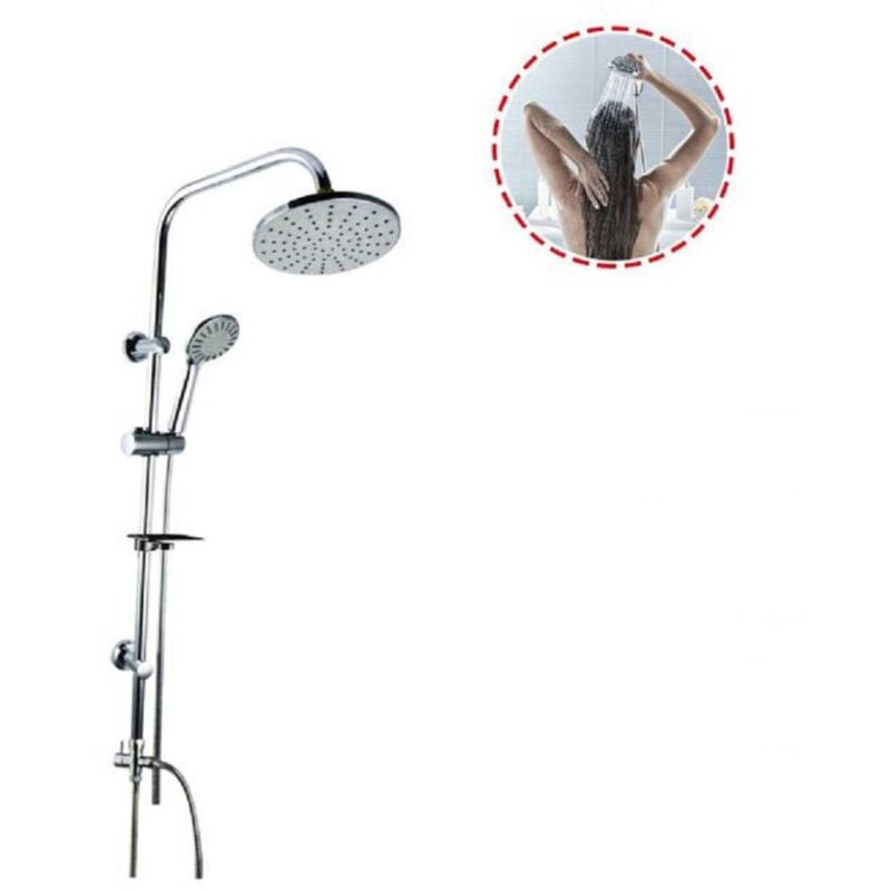 foto del prodotto cleafe colonna doccia saliscendi miscelatore cromato rubinetto soffione 69125 bagno 