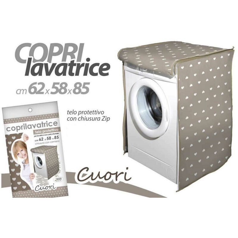 foto del prodotto cleafe - copri lavatrice prottetivo 62x58x85 cm telo imbottito cerniera zip cuori 736810 -