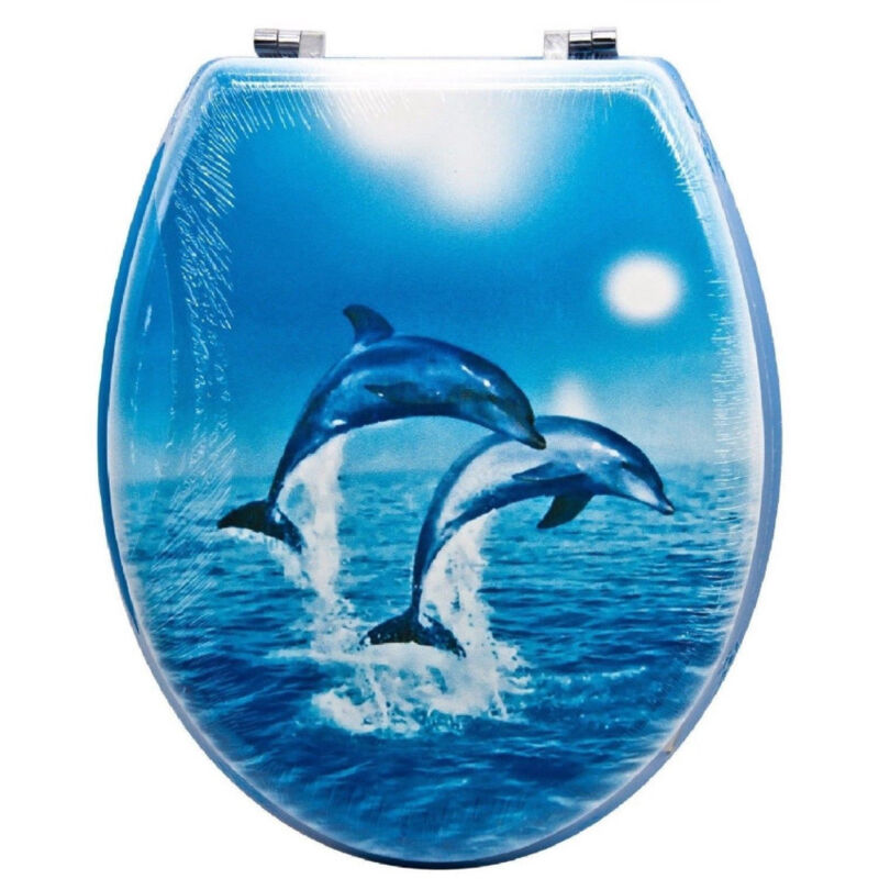 foto del prodotto cleafe copriwater copri water sedile wc bagno universale cerniere acciaio 2 delfini 3,5