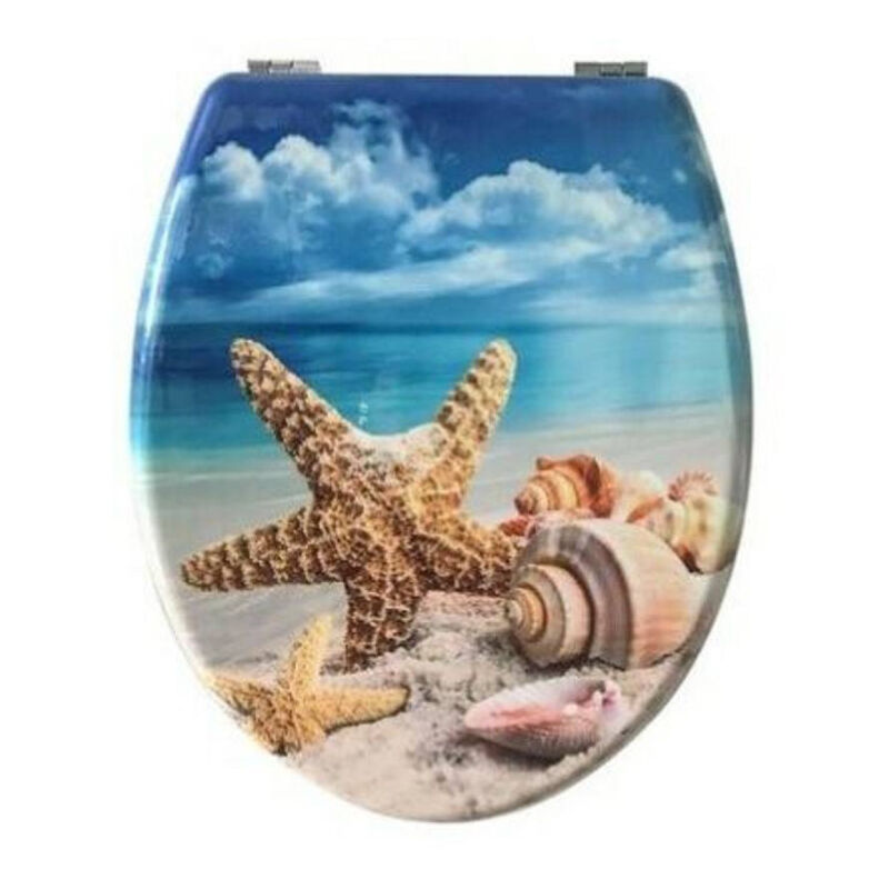 foto del prodotto cleafe copriwater copri water sedile wc bagno universale mdf conchiglie mare 59209 3,5