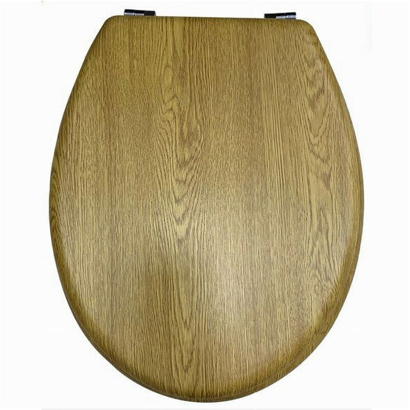 foto del prodotto cleafe copriwater universale in legno tavoletta bagno wc cerniere in acciaio inox 52953a 