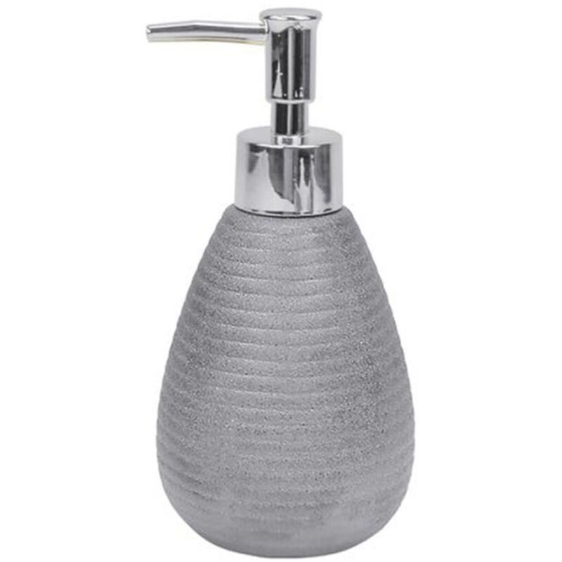 foto del prodotto cleafe dispenser per sapone liquido accessori argento rigato moderno arredo bagno 59938 