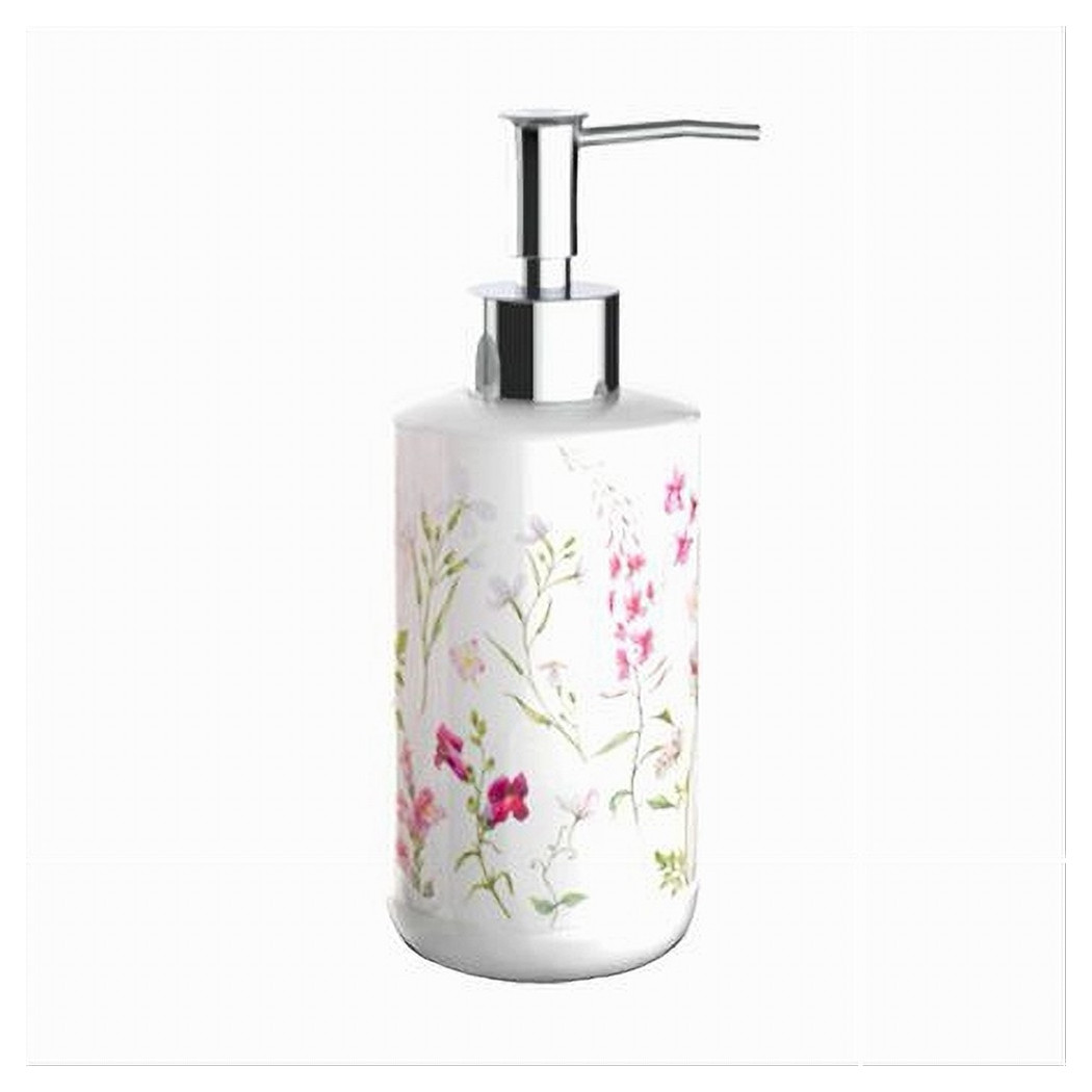foto del prodotto cleafe dispenser per sapone liquido con fiori accessorio portasapone arredo bagno 69917 