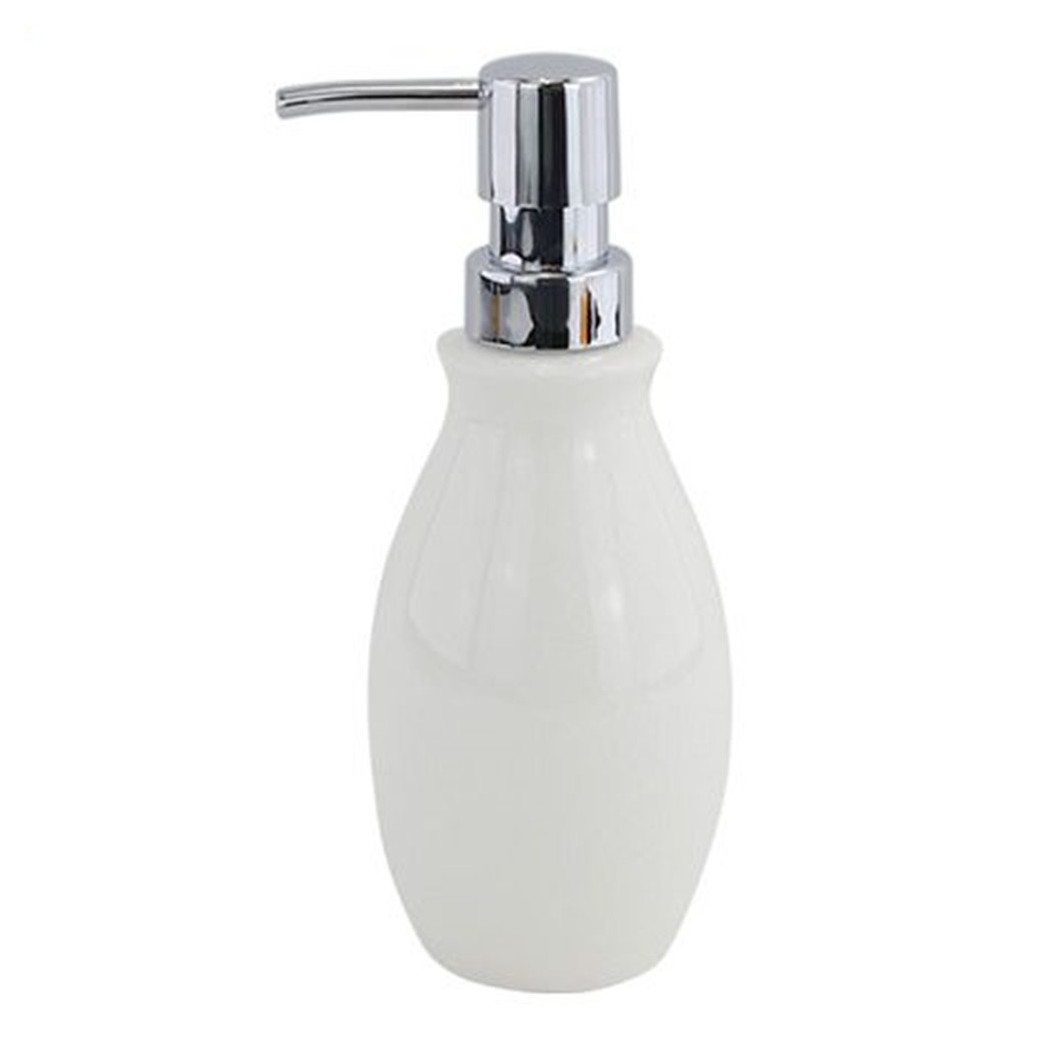 foto del prodotto cleafe dispenser porta sapone liquido in abs bianco pelle arredo da bagno elegante 87786 