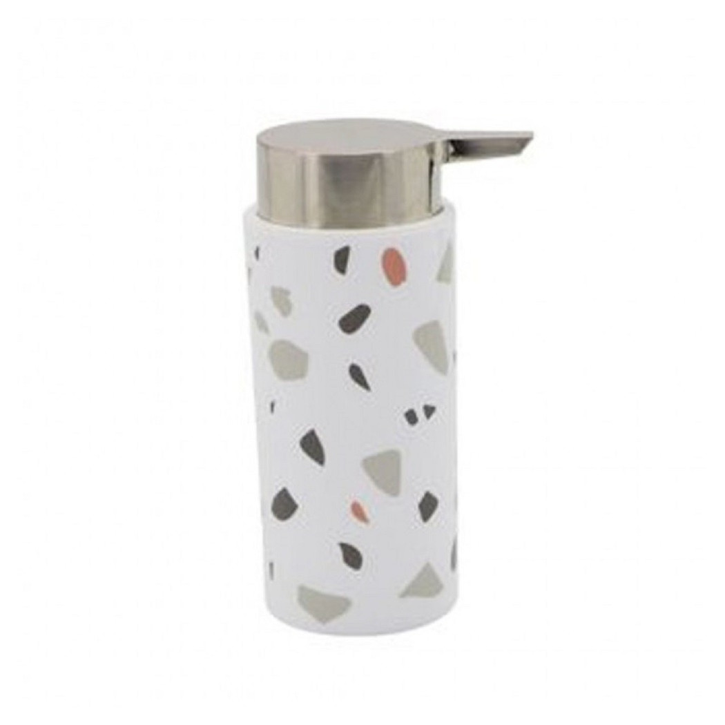 foto del prodotto cleafe dispenser portasapone cilindrico graniglia bianco multicolore in plastica 69839 