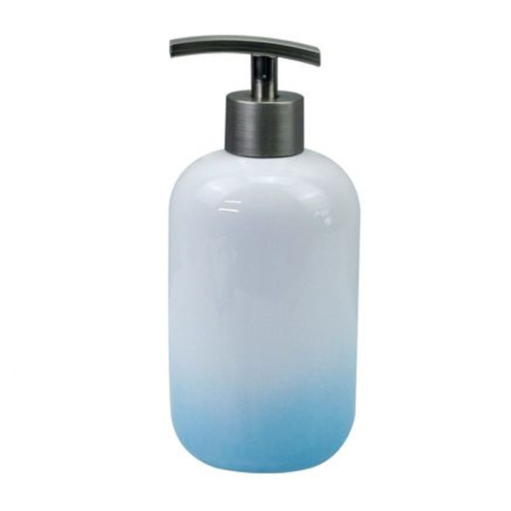 foto del prodotto cleafe dispenser portasapone liquido bianco azzurro accessori bagno moderno arredo 59910 