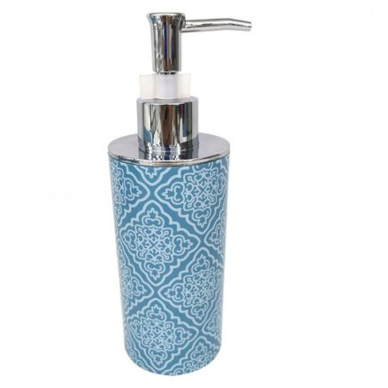 foto del prodotto cleafe dispenser portasapone liquido celeste con maioliche arredo accessori bagno 87025 