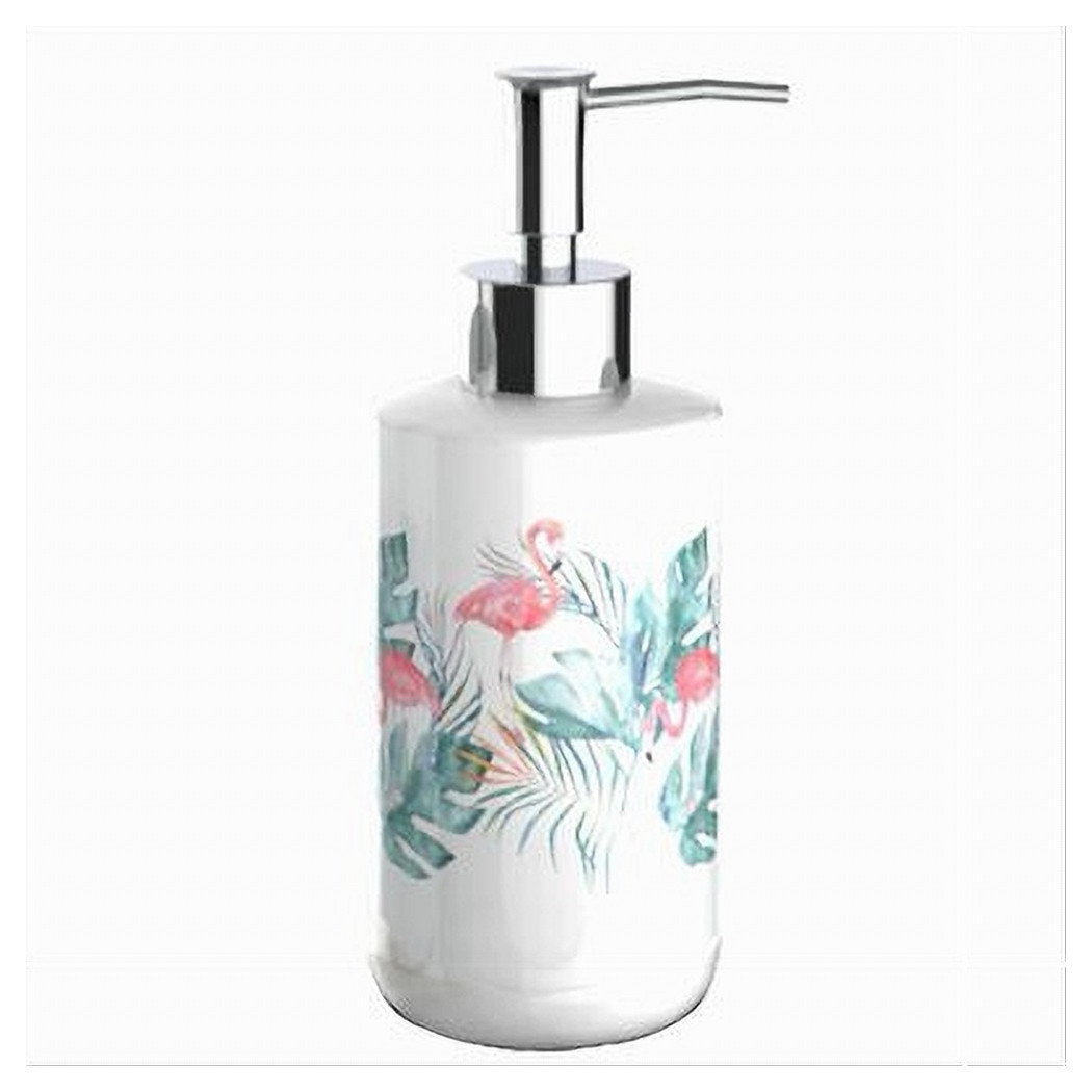 foto del prodotto cleafe dispenser sapone liquido fenicotteri accessorio porta sapone arredo bagno 69958 