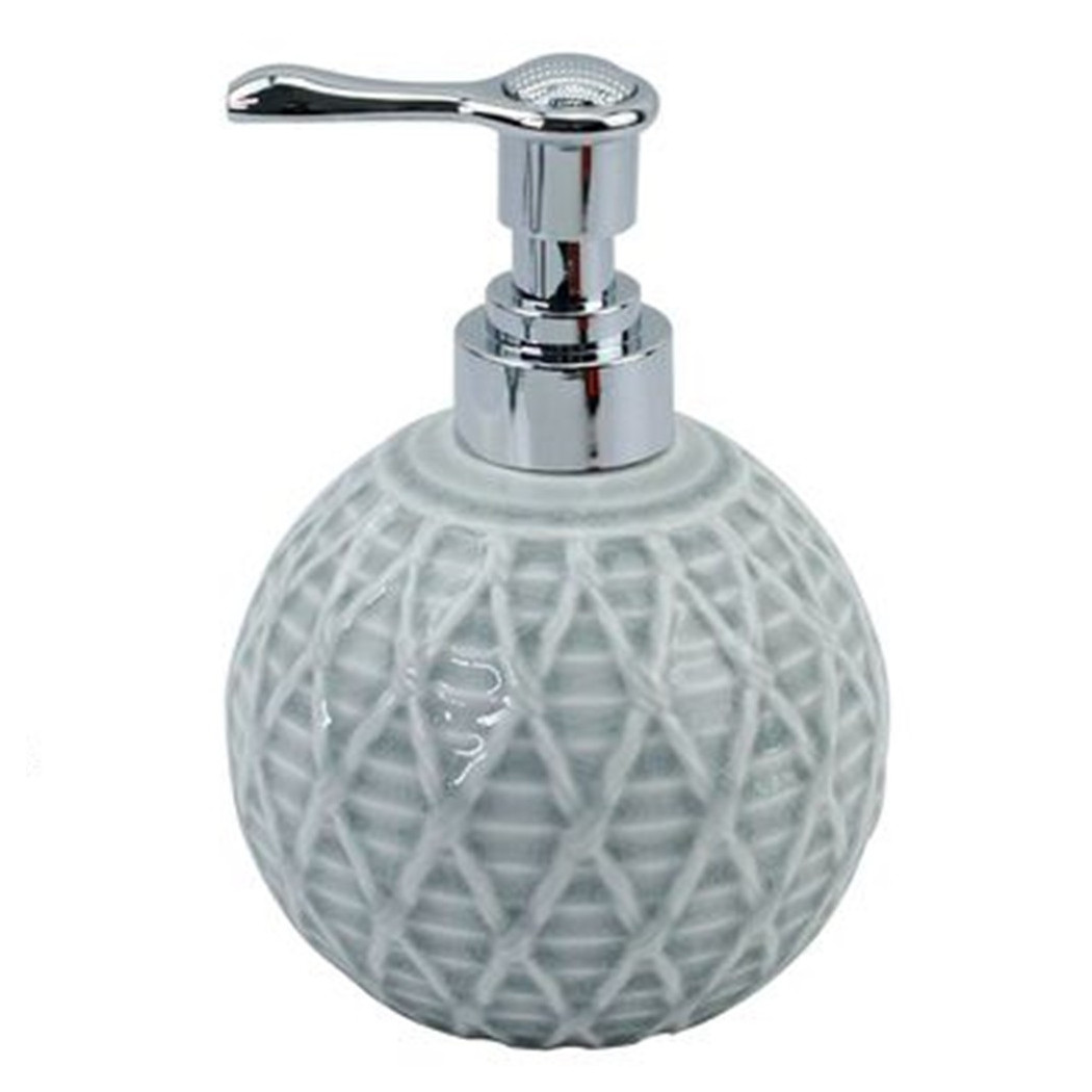 foto del prodotto cleafe dispenser sapone liquido sfera grigio effetto rete accessori arredo bagno 79278 