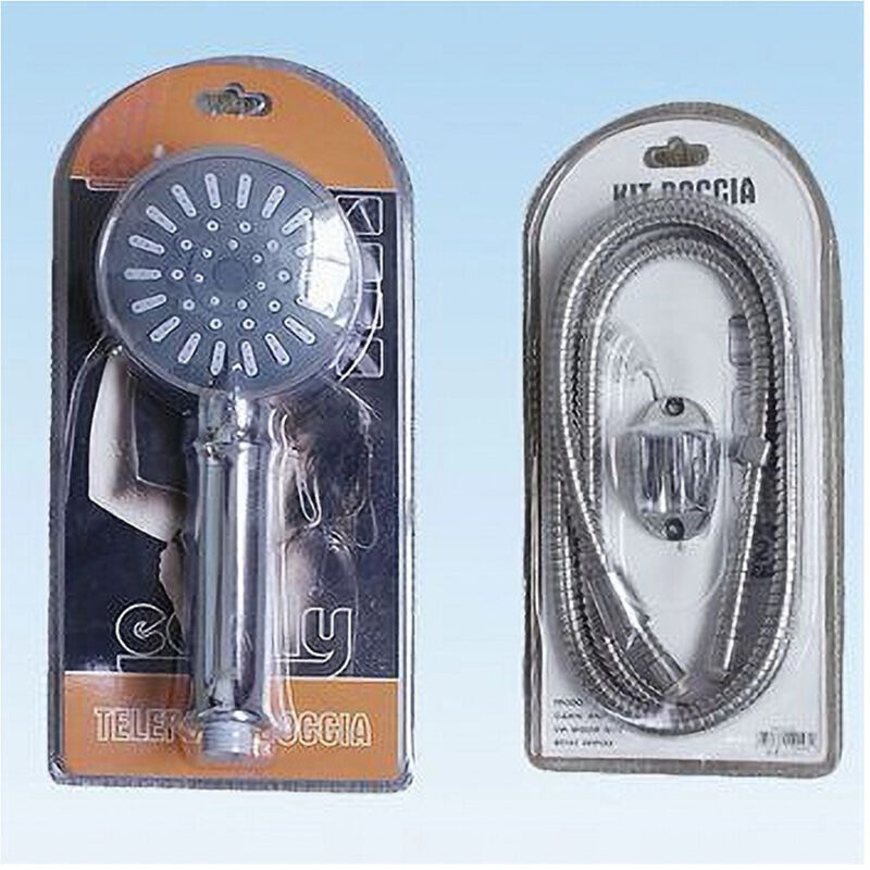 foto del prodotto cleafe - doccetta multigetto telefono soffione doccia bagno tubo 1,8mt supporto muro 52046 -