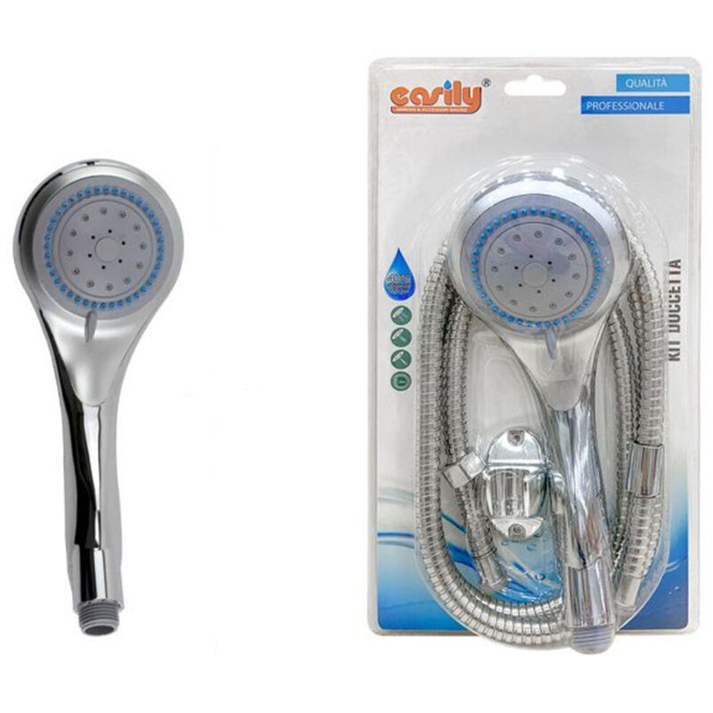 foto del prodotto cleafe - kit bagno doccetta doccino soffione tondo doccia con laccio 1,8 mt staffa 69039 -