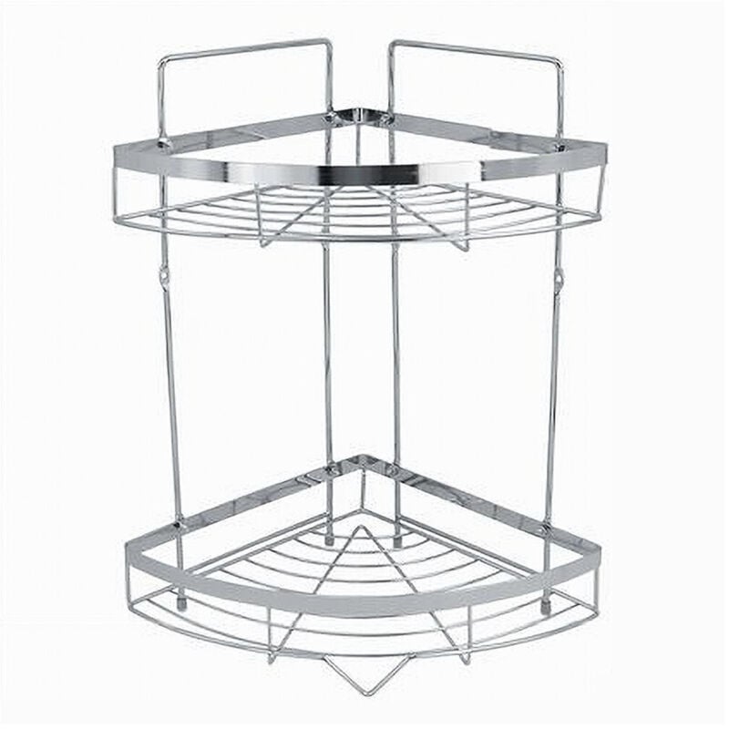 foto del prodotto cleafe - mensola angolare cromata per doccia a 2 ripiani piani organizer per bagno 59256 -