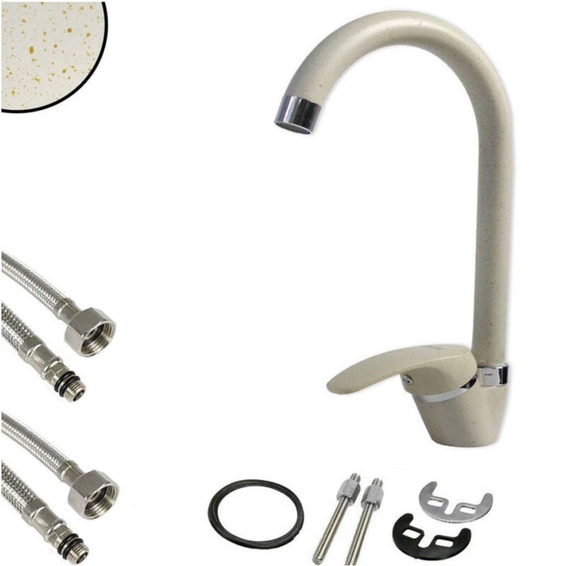 foto del prodotto cleafe miscelatore canna alta avena 52943 doppio foro monocomando rubinetteria 