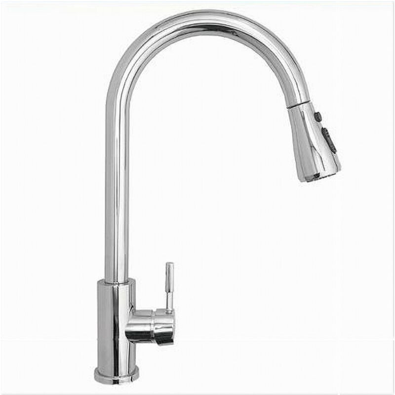 foto del prodotto cleafe miscelatore per cucina rubinetto con doccetta estraibile monocomando cromato 79570 