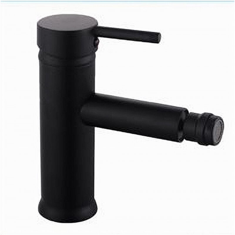 foto del prodotto cleafe miscelatore rubinetto per lavabo bidet bagno acciaio inox nero piletta ray 87392 