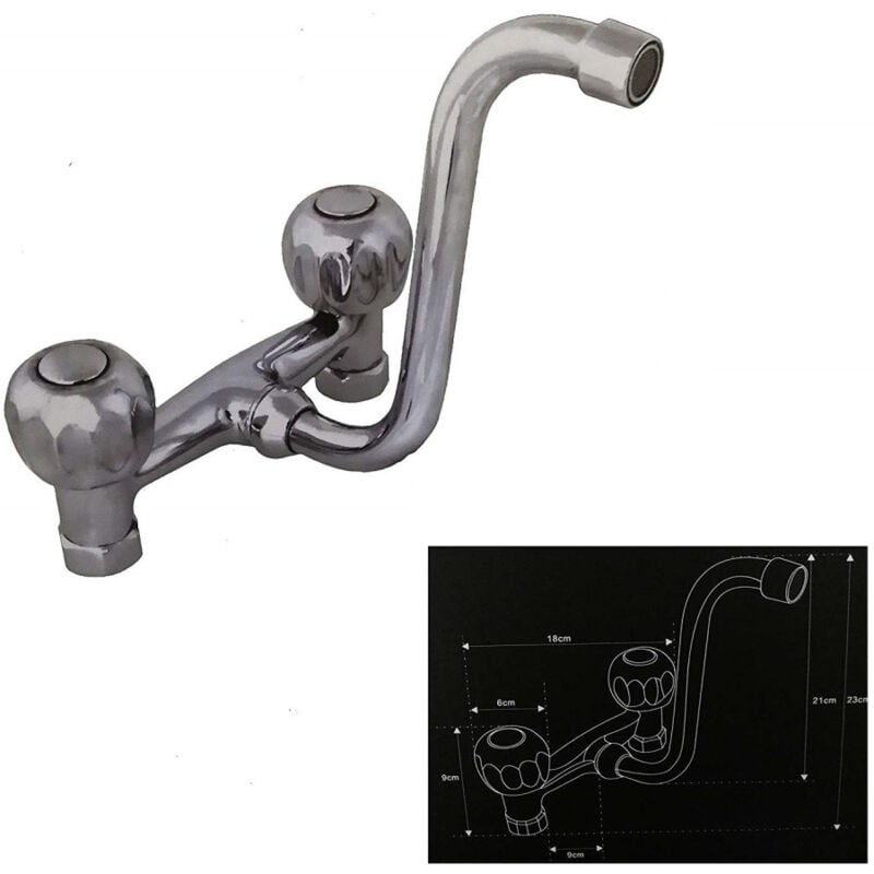 foto del prodotto cleafe miscelatore vasca acciaio 59348 bagno doppia manopola filtro alto rubinetteria 