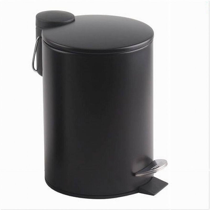 foto del prodotto cleafe pattumiera acciaio a pedale 3 lt bidone cestino spazzatura bagno casa nero 87453 