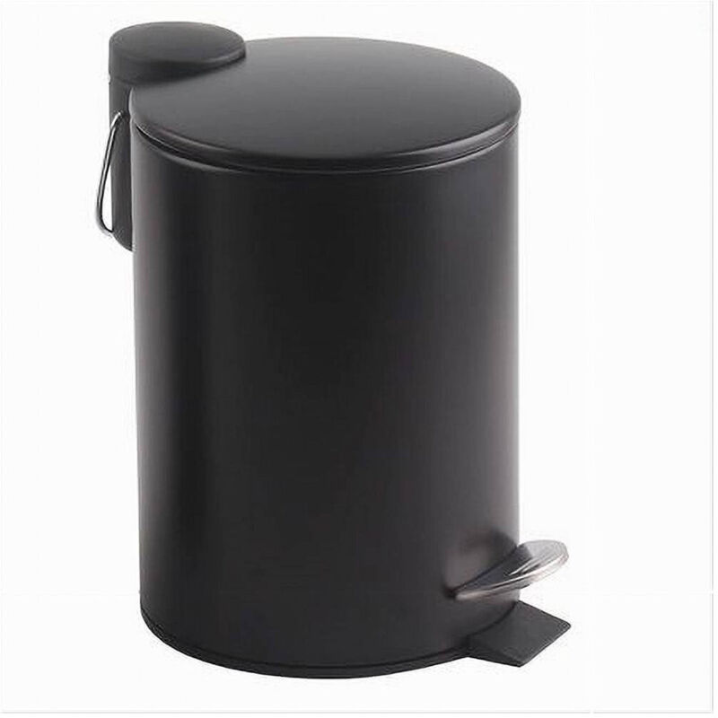 foto del prodotto cleafe pattumiera acciaio a pedale 5 lt bidone cestino spazzatura bagno casa nero 87454 