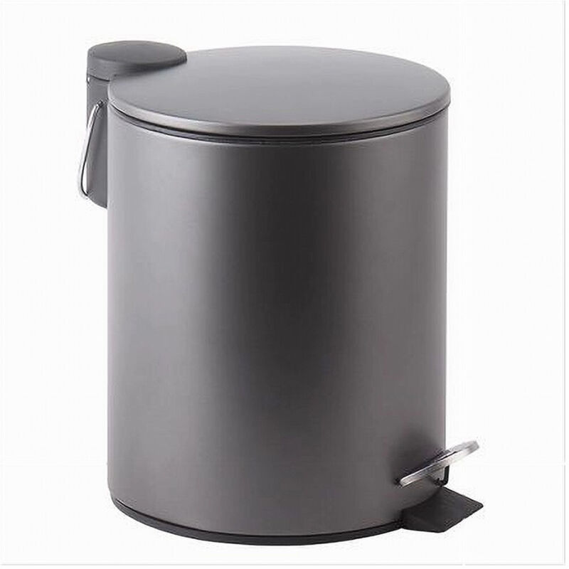 foto del prodotto cleafe - pattumiera acciaio pedale 3 lt bidone cestino spazzatura bagno casa grigio 87451 -